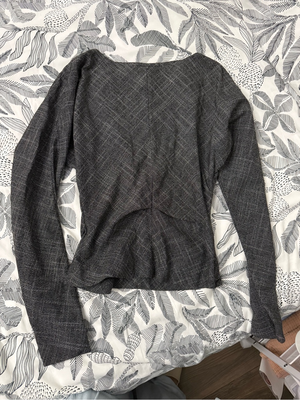 Zara Gray Long Sleeve Knit Top Business Casual